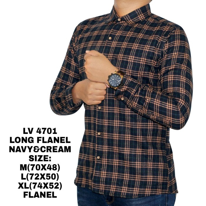 Kemeja Flanel Panjang Pria Levis Blue Lv 4701