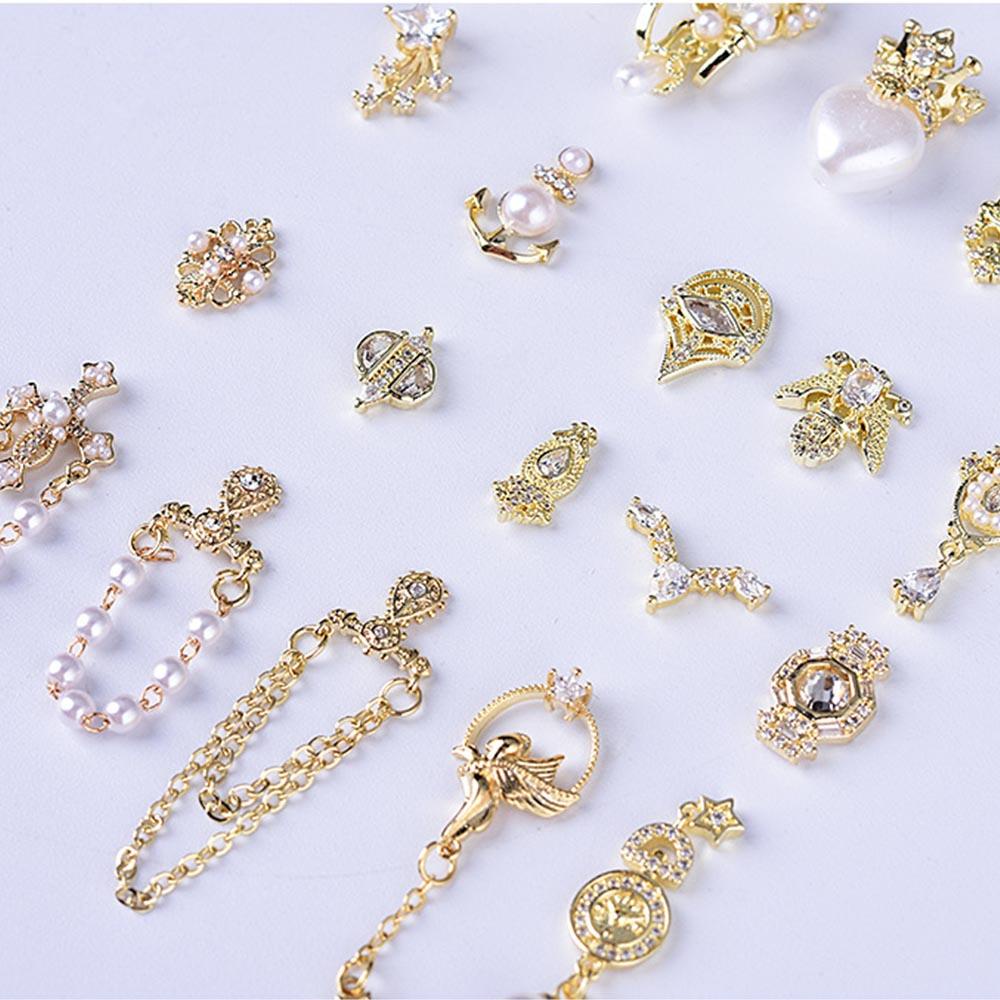 Needway 3D Kuku Zirkon Mutiara Shiny Charms Fototerapi Ekstensi Manicure Nail Art Perhiasan