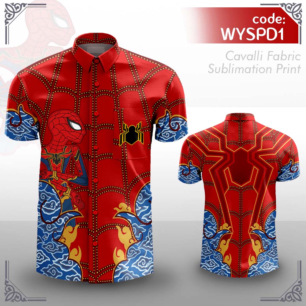 KEMEJA BATIK WAYANG SUPERHERO, Kemeja Pria Keren, cocok untuk sehari-hari &amp; sebagai hadiah.