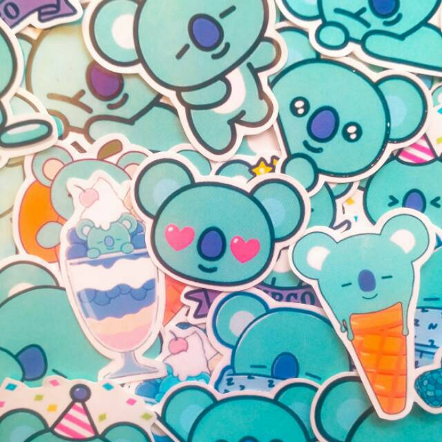 

Koya BT21 Waterproof Sticker Pack include 16 pcs aesthetic