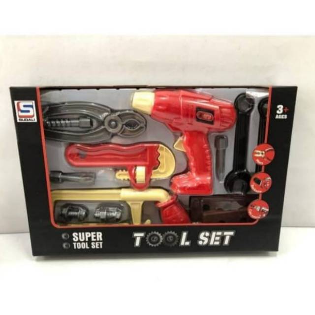 Mainan Anak Peralatan Tukang Toolbox atau Kado Mainan Anak Cowok Tukang