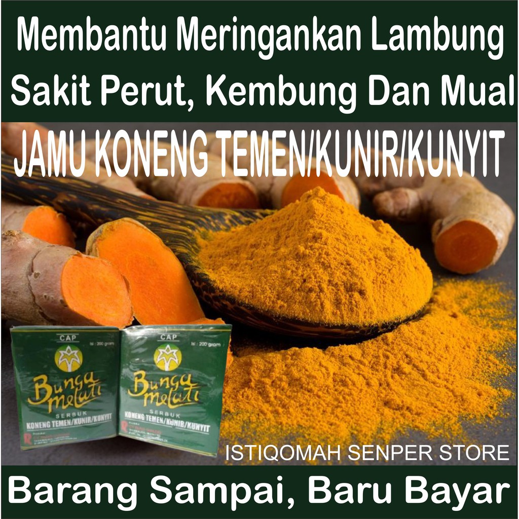 100% ORIGINAL Jamu Obat Sakit Perut, Mual, Maag, Kembung, Jamu KONENG TEMEN/KUNIR/KUNYIT Cap Bunga M
