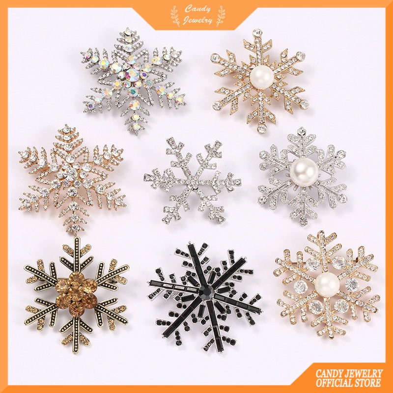 Pin Bros Bentuk Snowflake Anti Silau Untuk Wanita