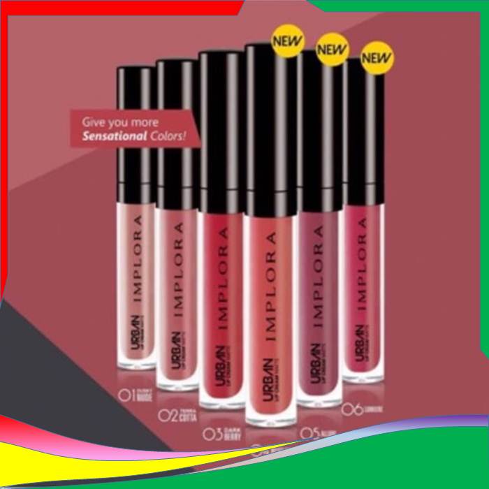 IMPLORA Urban Lipstik, lipcream, liftik, liptik, lipcrem implora matte lip cream velvet Populer Orig