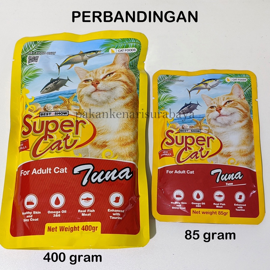 Supercat Pouch 400 gram SUPER BESAR Sachet Makanan Basah Wetfood Super Cats Cat