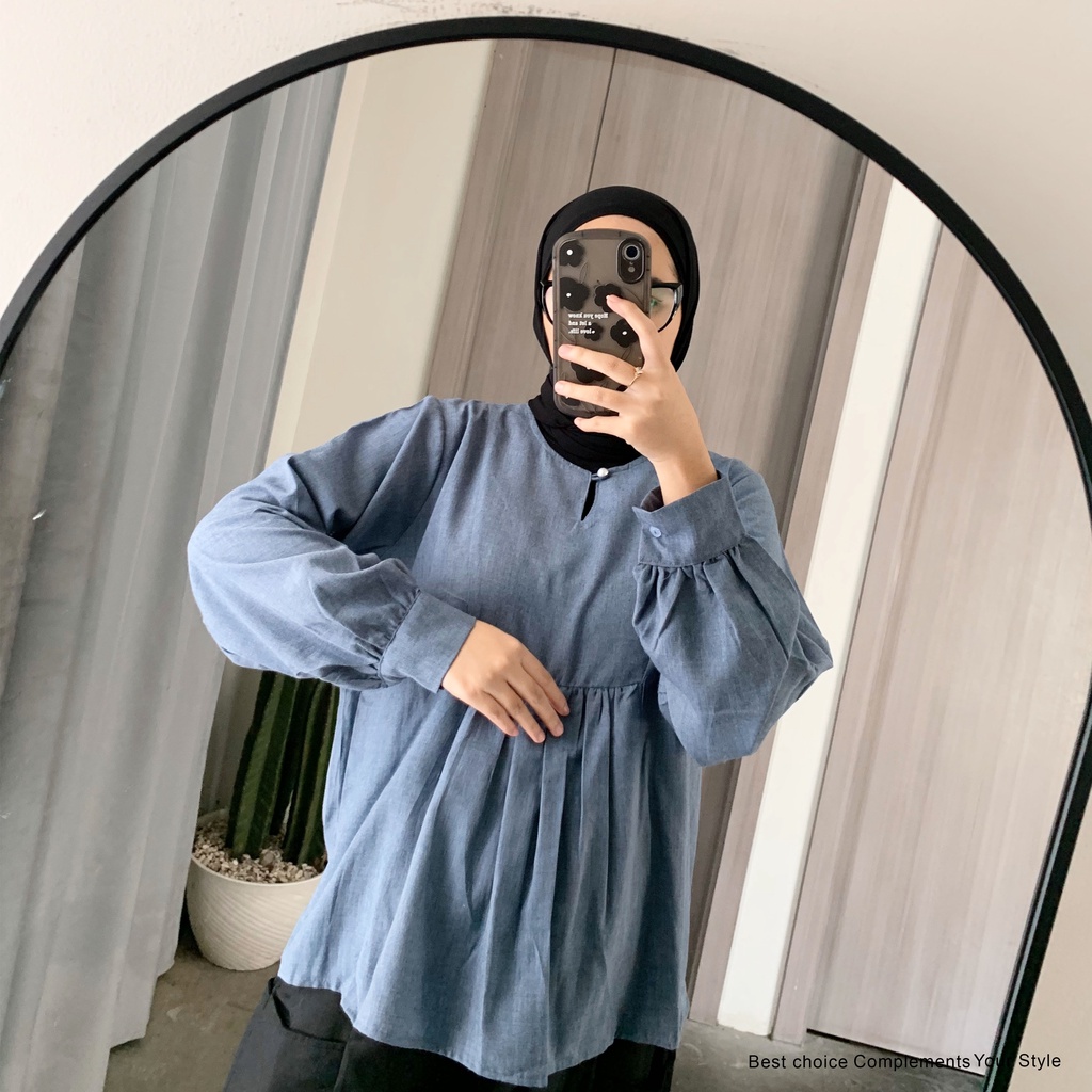 Snova Blouse Atasan Wanita Basic Polos By Mahyra