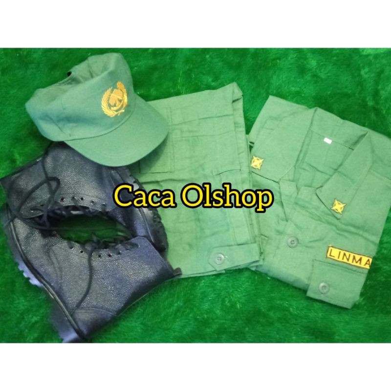 SERAGAM SETELAN BAJU HANSIP LINMAS + SEPATU