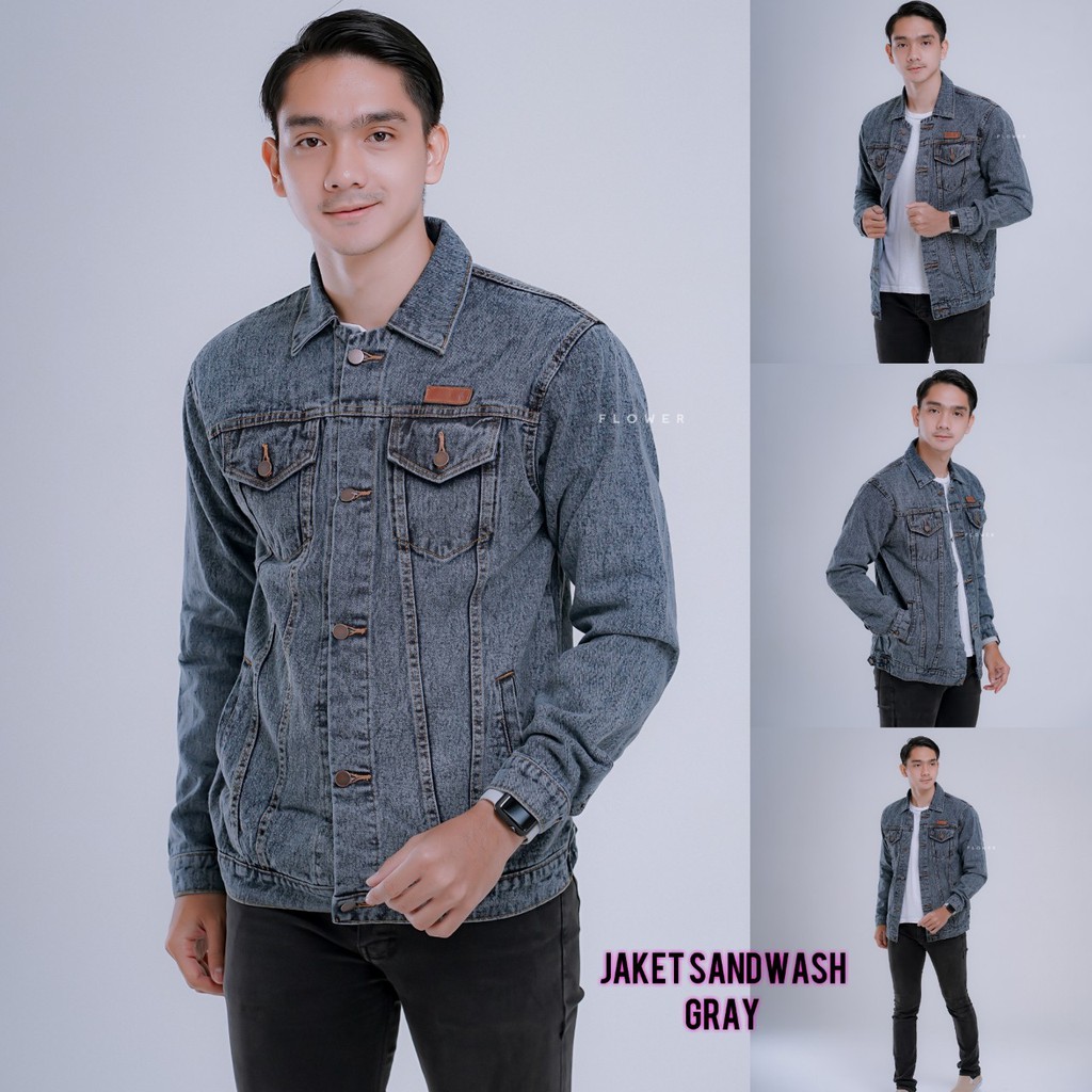 Jaket Pria Wanita  Levis Sandwash abu / jaket Levis Jeans Denim