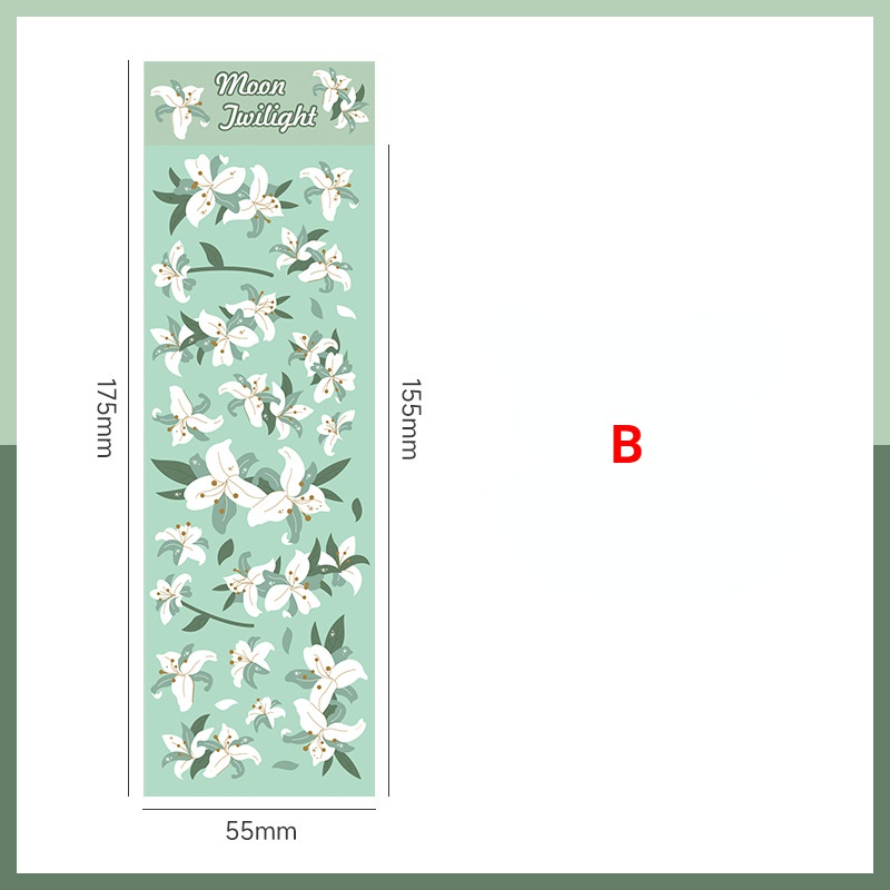 Lily Stiker Motif Tanaman Untuk Dekorasi Buku Catatan / Scrapbook DIY