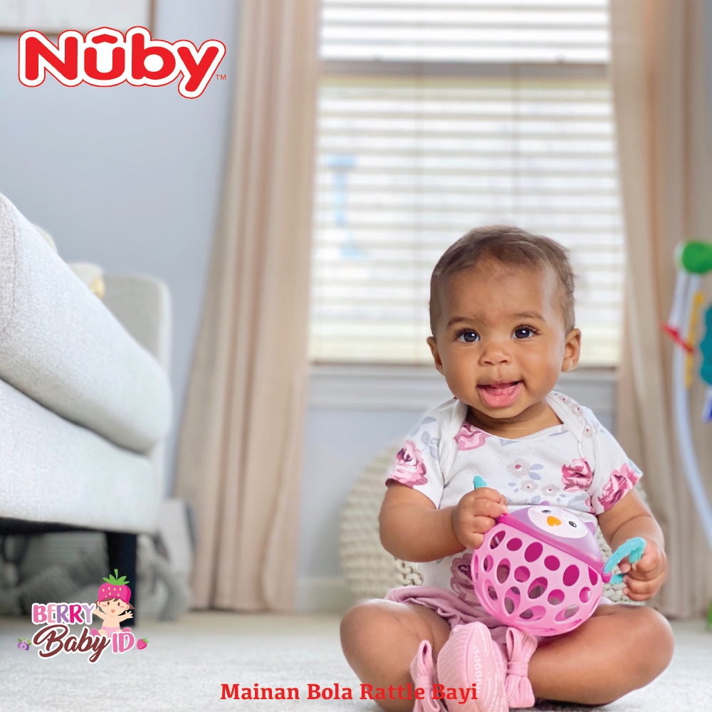 Nuby Easy Grip Silly Shakers Mainan Rattle Bola Sensori Bayi 3m+ Berry Mart