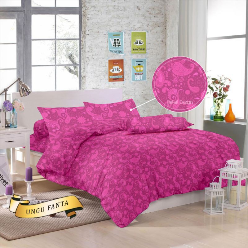 Sprei Monalisa embos polos ungu Fanta