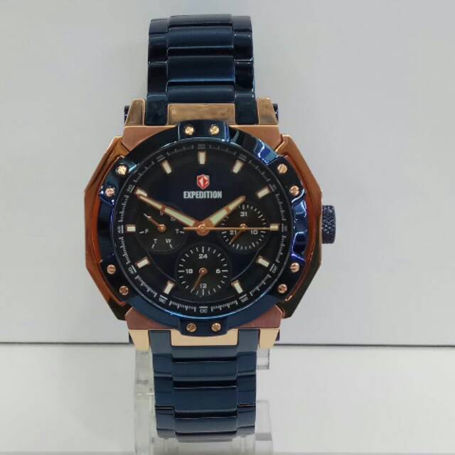 Jam Tangan Expedition e6385 ladies biru rose gold