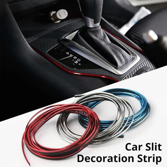 5 M Merah Aksesoris Interior Mobil Karet Warna Dasboard Trim Strip Red