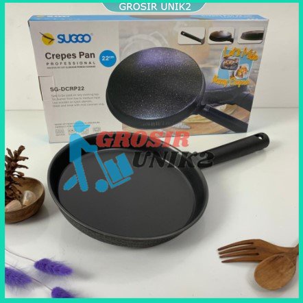 SUGGO CREPES Wajan Kwalik Suggo Crepes Maker 22 CM Crepe Teflon Cetakan Kulit Lumpia Leker GROSIR UNIK2