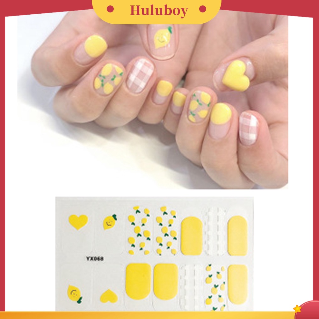 Huluboy Huluboy♡ 3pcs Stiker Kuku Full Cover Motif Kartun Anti Air Untuk Dekorasi Manicure