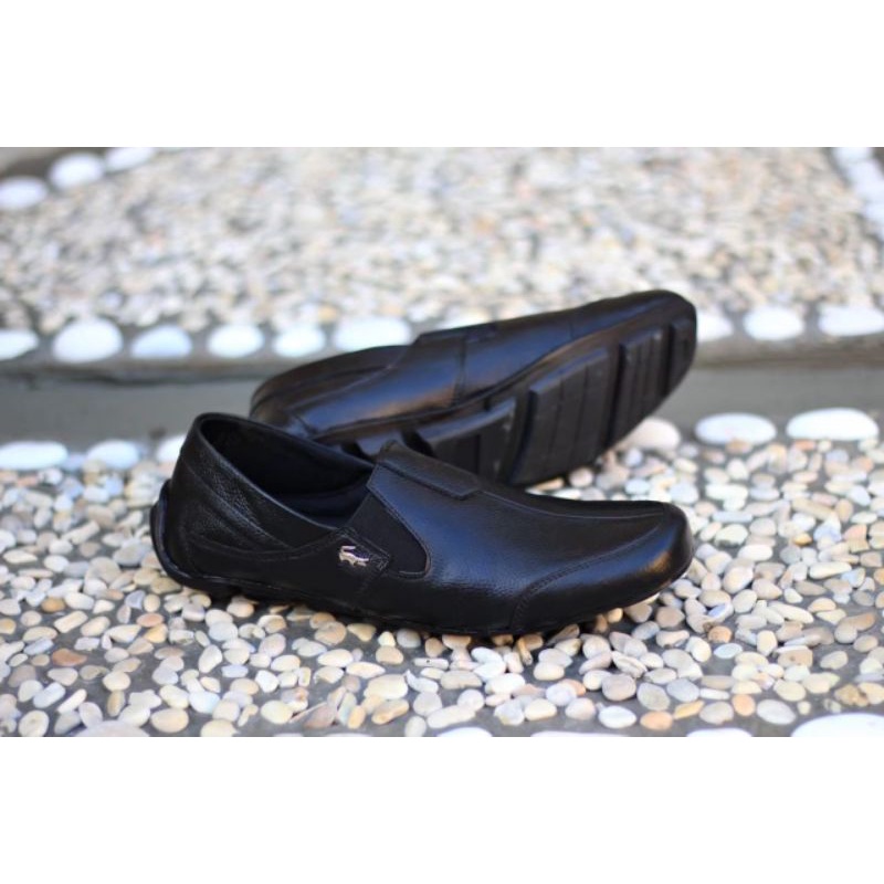 Slop Kasual Pria Kulit Asli Formal Kerja Slip On Cowo/Cowok Keren Trendy Bagus Nyaman I Sepatu Sandal Laki Kulit Asli ENOZ RANZ