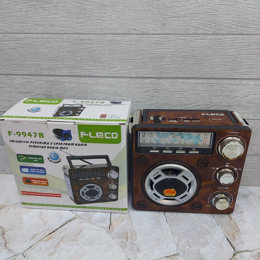 TERBARU !! RADIO BLUETOOTH JADUL PORTABLE 3 BAND FLECO F-9947B - RADIO KLASIK