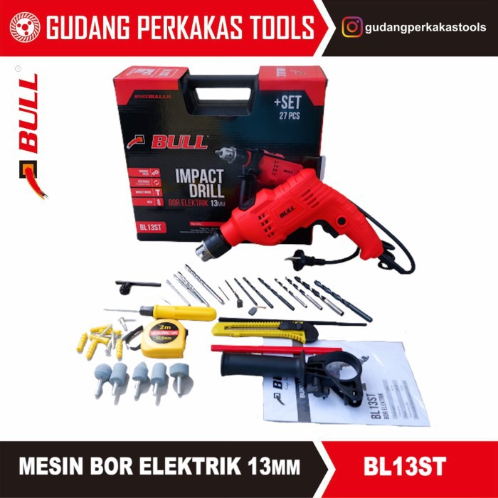 SBO Mesin bor impact BULL BL13ST 13mm set/ mesin bor beton Bull SEBELUM KEHABISAN