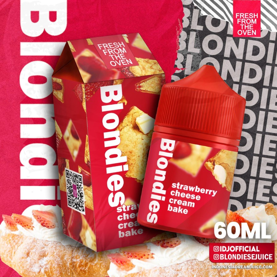 liquid Blondies Strawberry Cheese Cream Bake 60ML 3mg&amp; 6mg by IDJ