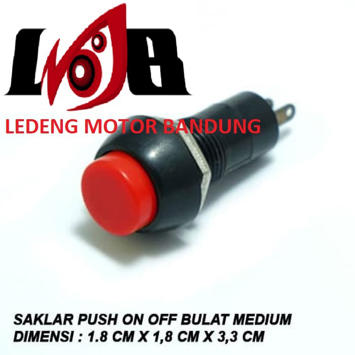 Saklar On Off Push Switch 2 Pin Bulat Tombol Lampu Motor Universal