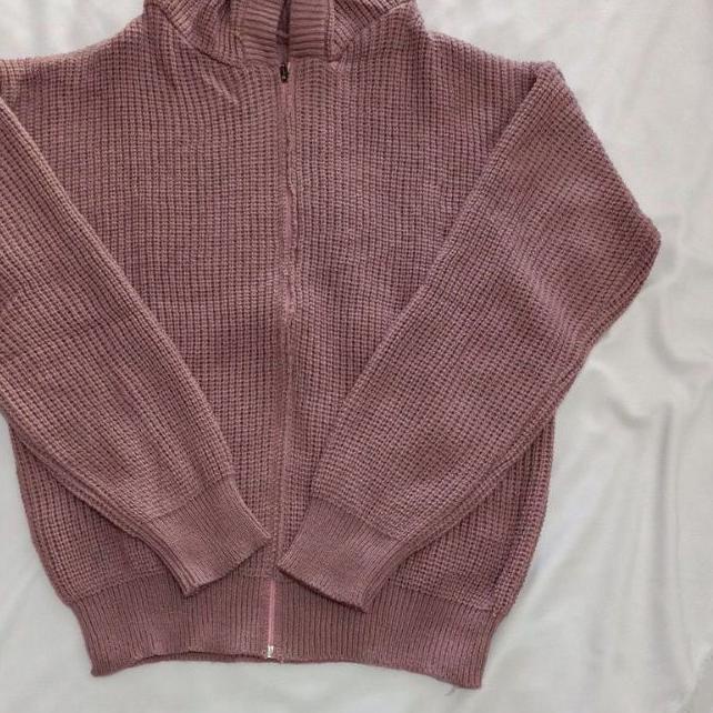 ● Zipper Hoodie Jaket Rajut Wanita Resleting Sweater Rajut By Aden Shoping ➱