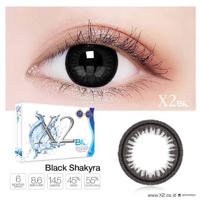 X2 BIO Softlens Black Shakyra Brown Beyonce 14,5mm