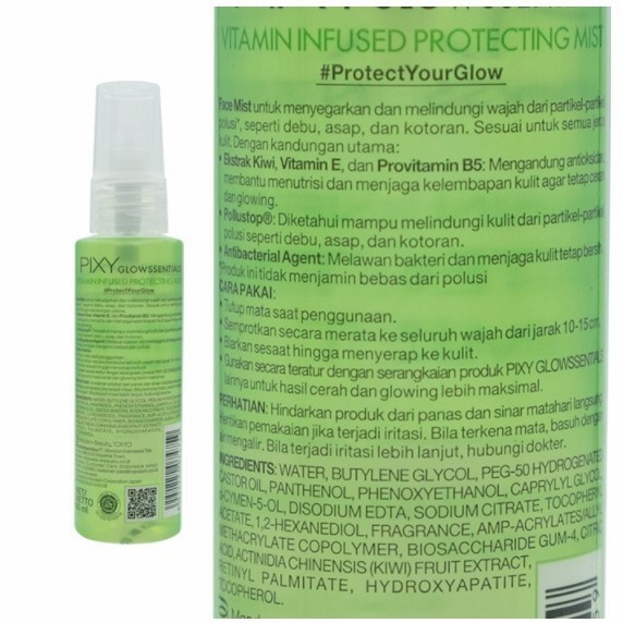 PIXY Glowssentials Vitamin Infused Protecting Mist Pollution Off / PIXY Face Mist Green 60ML