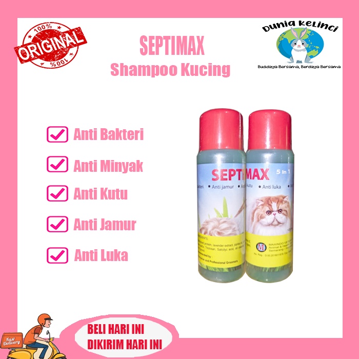 Shampoo Kucing SEPTIMAX Anti Kutu Jamur Luka Minyak