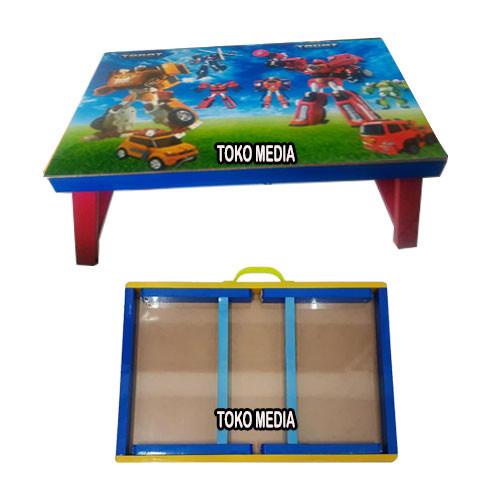 Meja Lipat Kayu Belajar / Makan / Gambar Anak Karakter Kartun