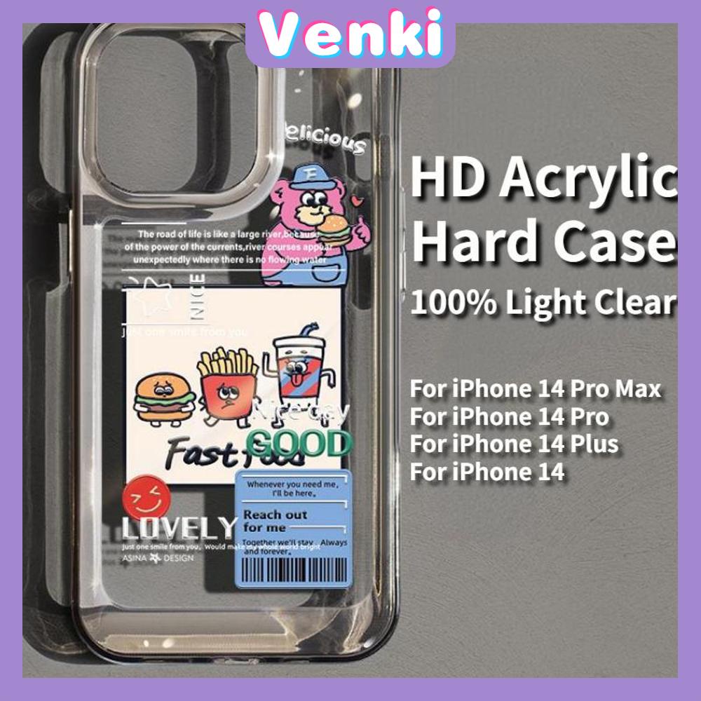 iPhone Case HD Acrylic High Quality Hard Case Clear Case Metal Button Protection Camera Shockproof Cartoon Cute Compatible For iPhone 14 Pro Max 14 Plus 13 Pro Max 12 11 XR 7Plus