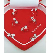 (COD)Cincin wanita perak asli 925 anak, remaja, dewasa size 8-8,5-10-10,5-12-12,5 model spiral kembang 2 mata zircon putih kilau/Silver 925 lapisan emas putih murni!!!