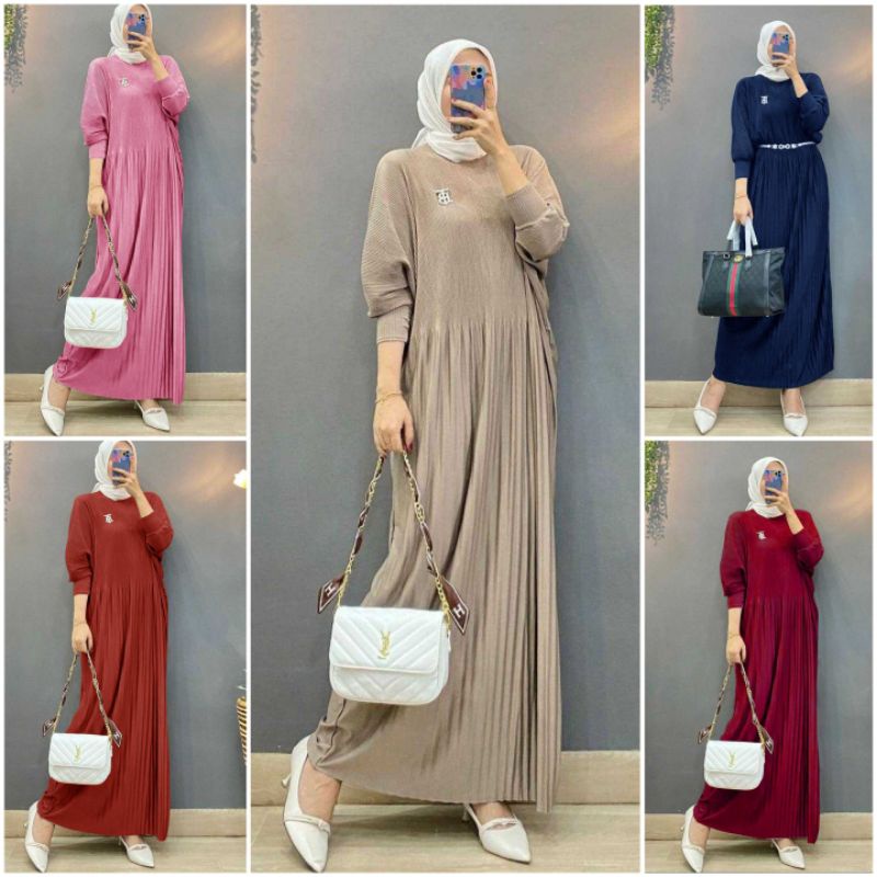 ELDE 12 - GAMIS TERBARU WANITA MAXY LIDYA JUMBO BAHAN MANGO KNIT IMPORT TEBAL DAN ADEM TANPA PASHMIN