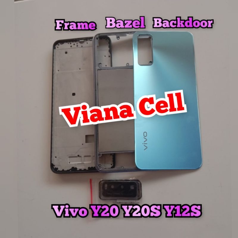 FRAME LCD BAZEL TUTUP MESIN BACKDOOR VIVO Y20 Y20I Y20S Y12S HOUSING FULLSET ORI