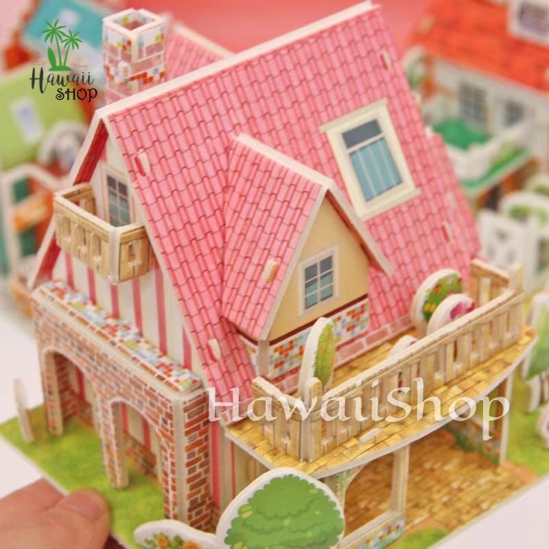 Puzzle 3D DIY bahan foam &amp; paper HOUSE VILLA mainan puzzle edukasi anak (kado,pajangan,dekorasi)