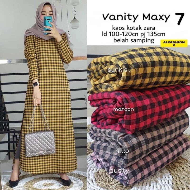 VANITY Maxy 7 - Gamis Vanity Kotak Kaos Zara Import LD100 / R.11 - 188-5472