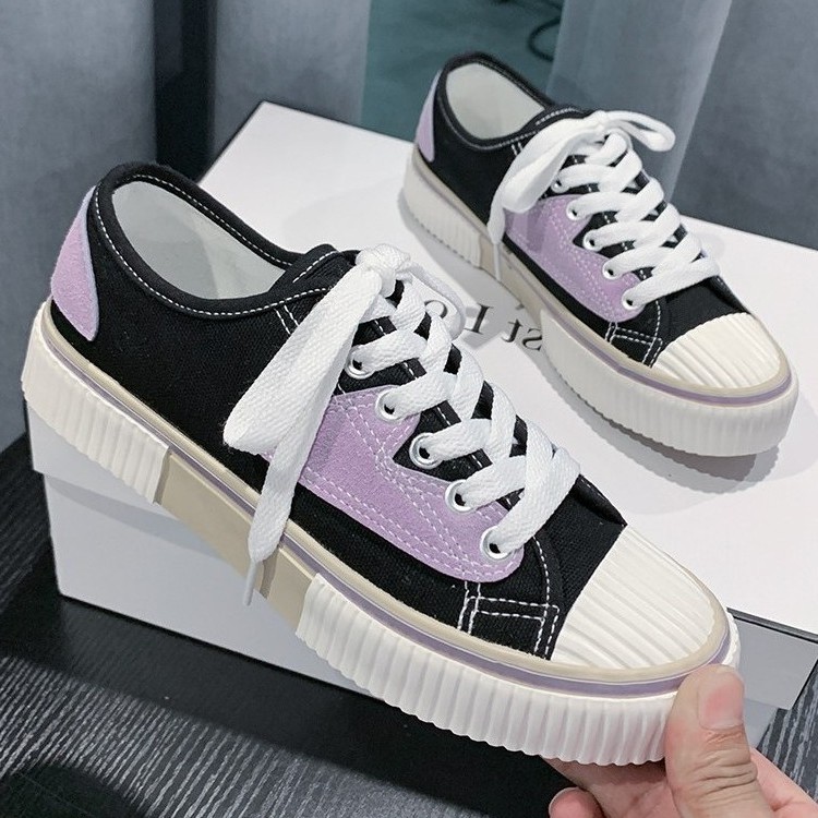 AVANCEID 1871 Sepatu Sneakers Wanita Canvas Kerja Sekolah Hitam Import