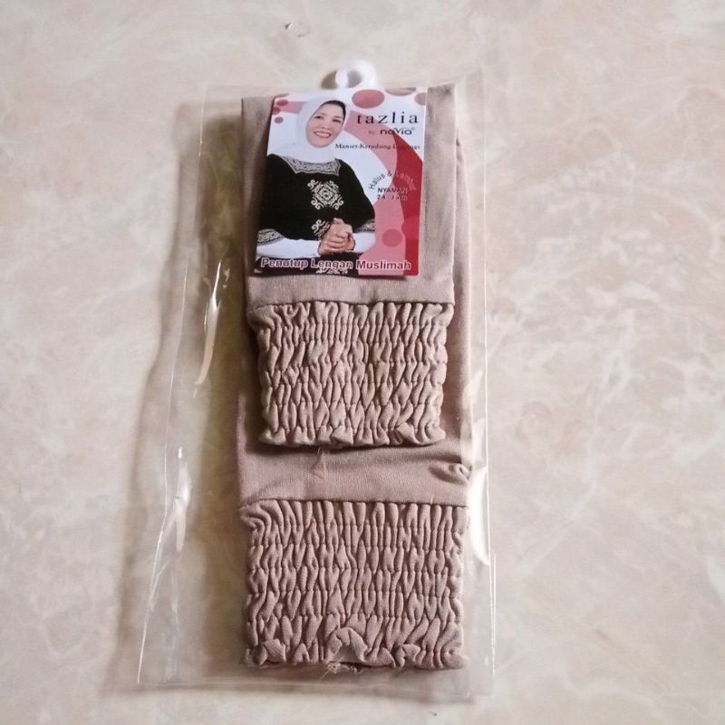 manset tangan kerut pendek /manset tangan original TAZLIA/manset SMOKE-Coklat susu