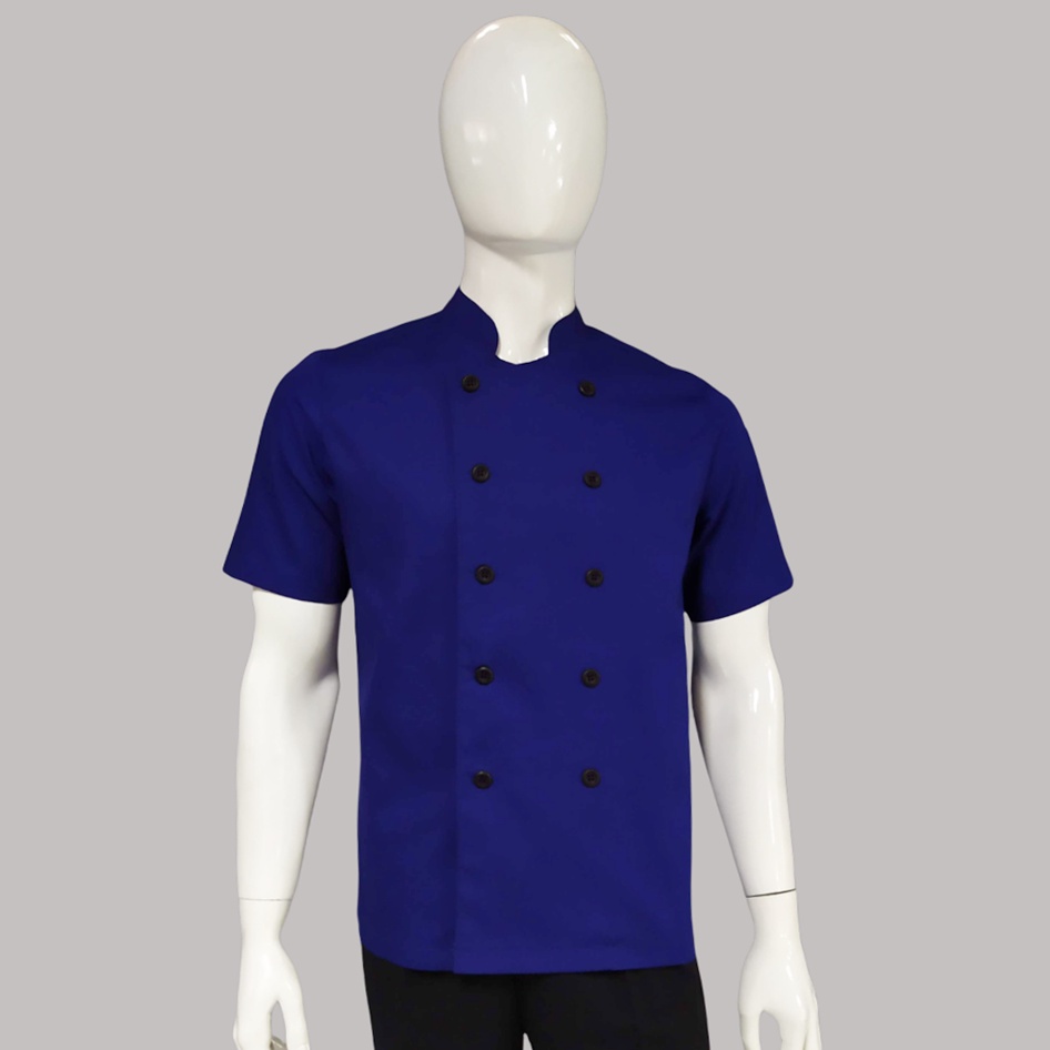 Chef Wear Baju Koki SS Pls Biru