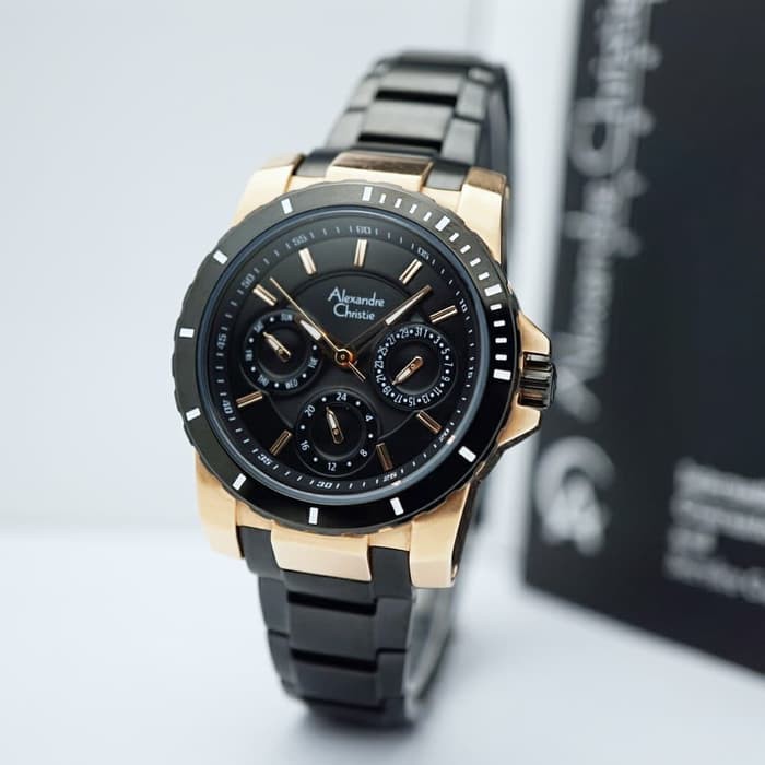 ALEXANDRE CHRISTIE. AC 6141. LADIES. ROSEGOLD BLACK. ORIGINAL