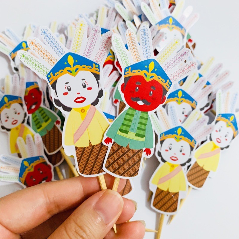 Ondel Chibi Cupcake Topper Birthday / Hiasan Cupcake Birthday