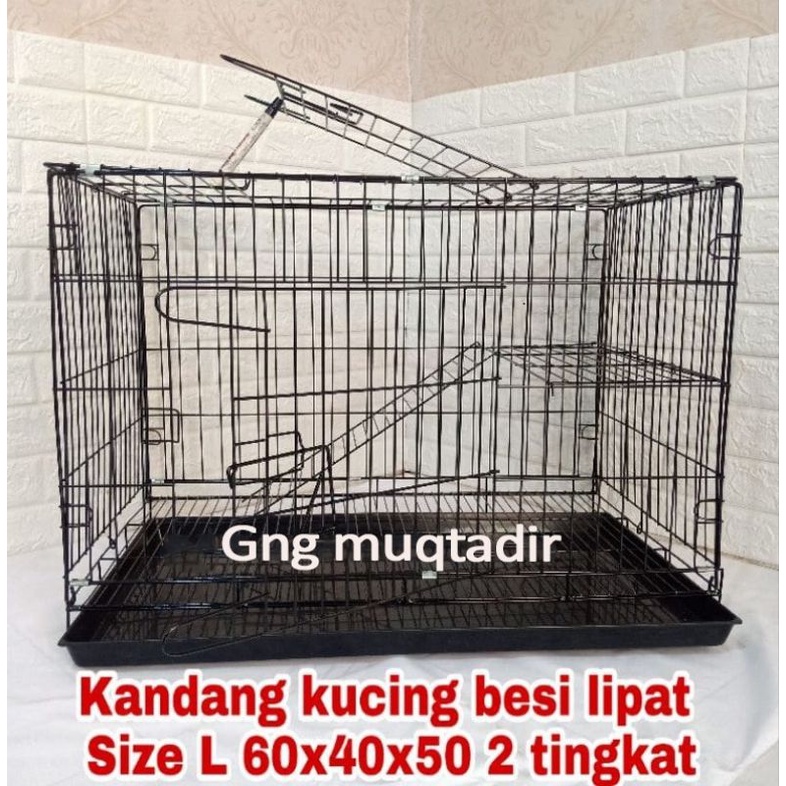 KANDANG KUCING MURAH 2 TINGKAT SIZE L UKURAN 60X42X50 BESI TEBAL DAN KOKOH