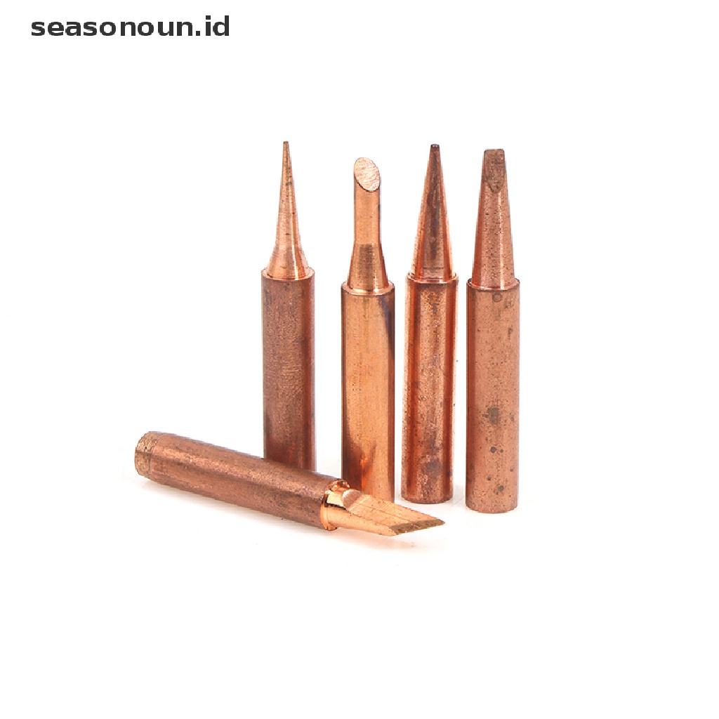 5pcs Ujung Besi Solder Bebas Timah Bahan Tembaga Murni 900M-T-K