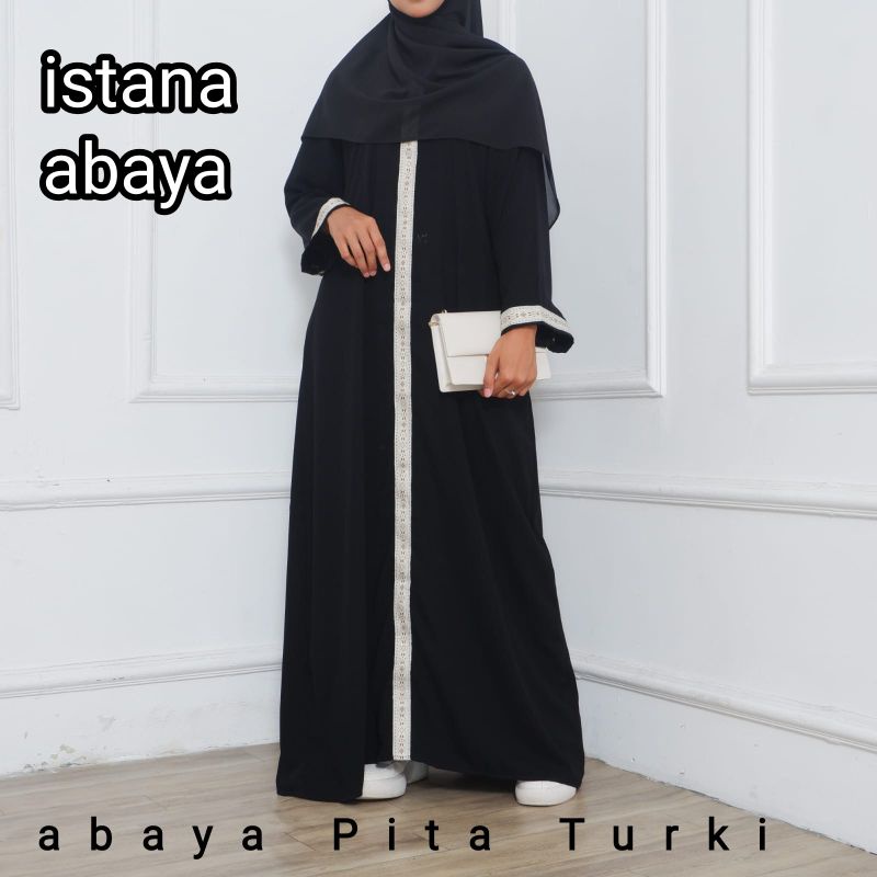 minimalis namun elegan cantik gamis abaya pita turki