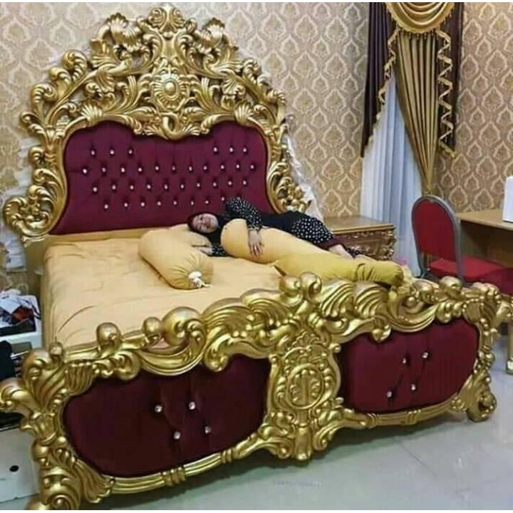 TempatTidur Ranjang Dipan Barong Jati Ukir  Jepara mewah
