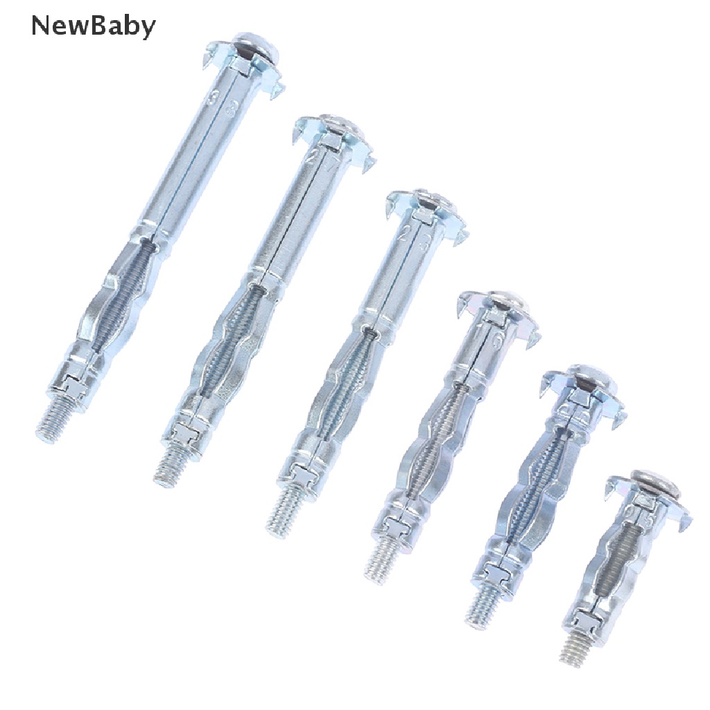 Newbaby 10Pcs M4 Plug Dinding Metal Hollow Untuk Plasterboard Drywall