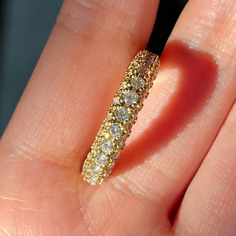 Cincin Pertunangan / Pernikahan Hias Cubic Zirconia Gaya Mewah / Simple Serbaguna Untuk Wanita