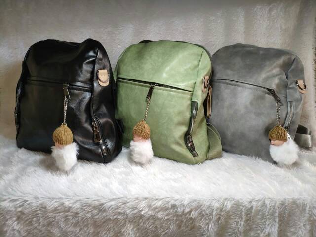 JK 606 1KG MUAT 2PCS TAS RANSEL FASHION WANITA IMPORT BAG BACKPACK  E856 Y607 U4034 T014 C8208