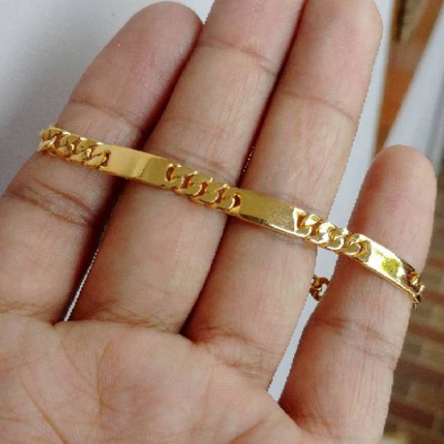 Gelang Anak Lapis Emas Motif Rantai Plat Gold