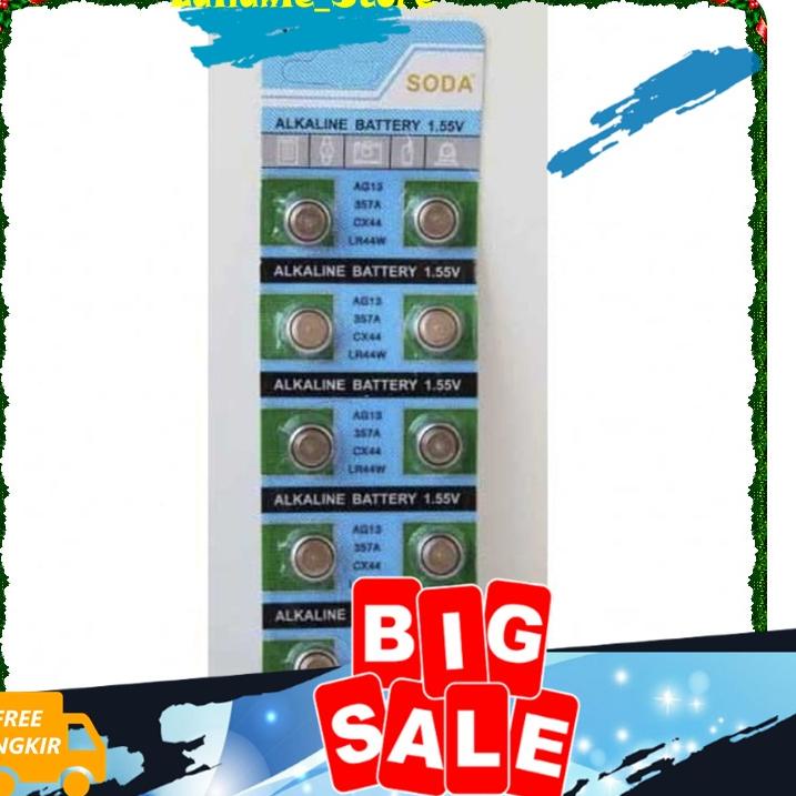 <G-UJU) <☼) Batrei Baterai Ag13 Lr44 W 357A Original Lr44h Button Cell Batre Batrai Kancing Lr44 Sod