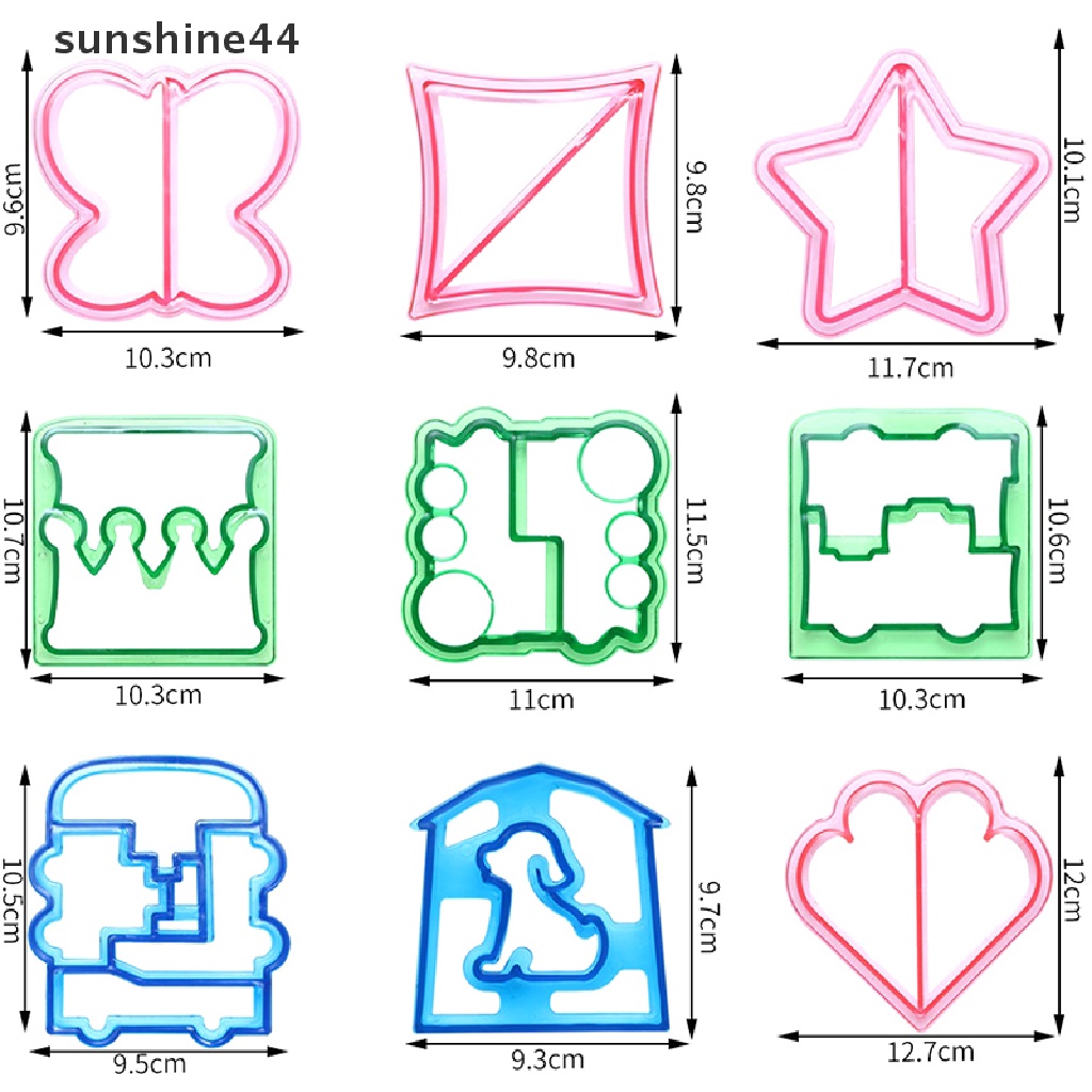 Sunshine 3 / 4PCS Cetakan Pemotong Roti Panggang / Sandwich